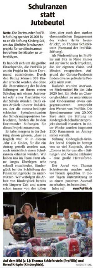 Schulranzen statt Jutebeutel