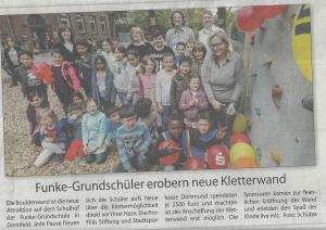 Kletterwand für die Funkegrundschule