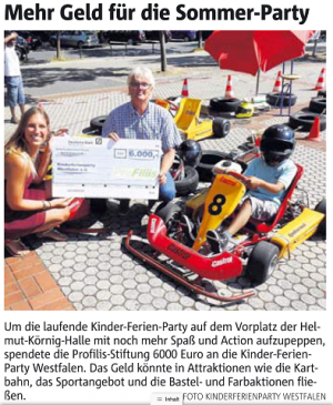 Kart- und Bimmelbahn für die Kinder-Ferien-Party 2015