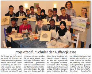 Projekttage für Schüler der Auffangklasse