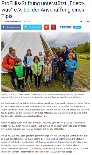 Neues Tipi für Erlebt was e. V.