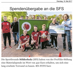 Sportfreunde Sölderholz bauen Torwand