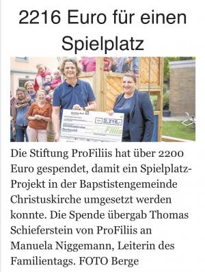 Neuer Spielplatz an der Christuskirche