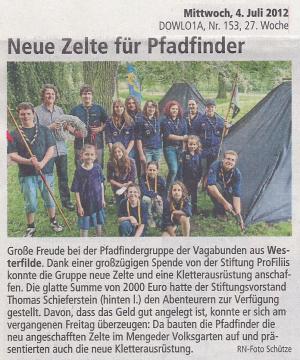 Neue Zelte für die Pfadfinder "Vagabunden"