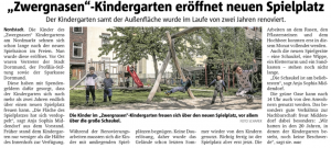 Neuer Spielplatz für die "Zwergnasen"