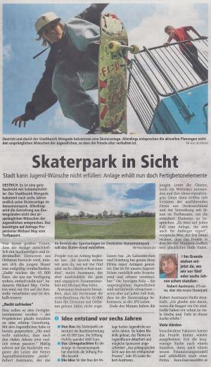 Arbeiten im Skatepark gehen voran!