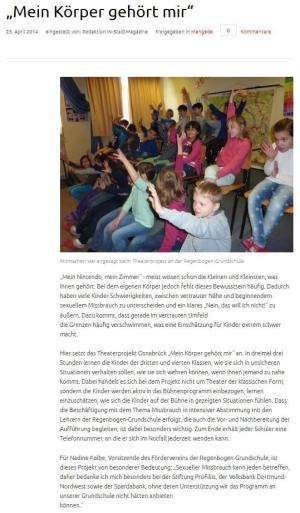 Theaterprojekt „Mein Körper gehört mir!“ an der Regenbogen-Grundschule