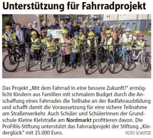 Unterstützung für Fahrradprojekt
